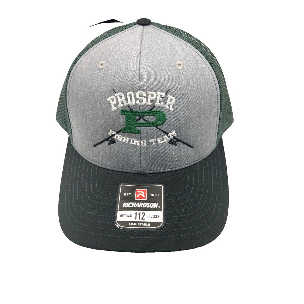 New Prosper Fishing Team Texas Black Green Grey Trucker Hat Adjustable